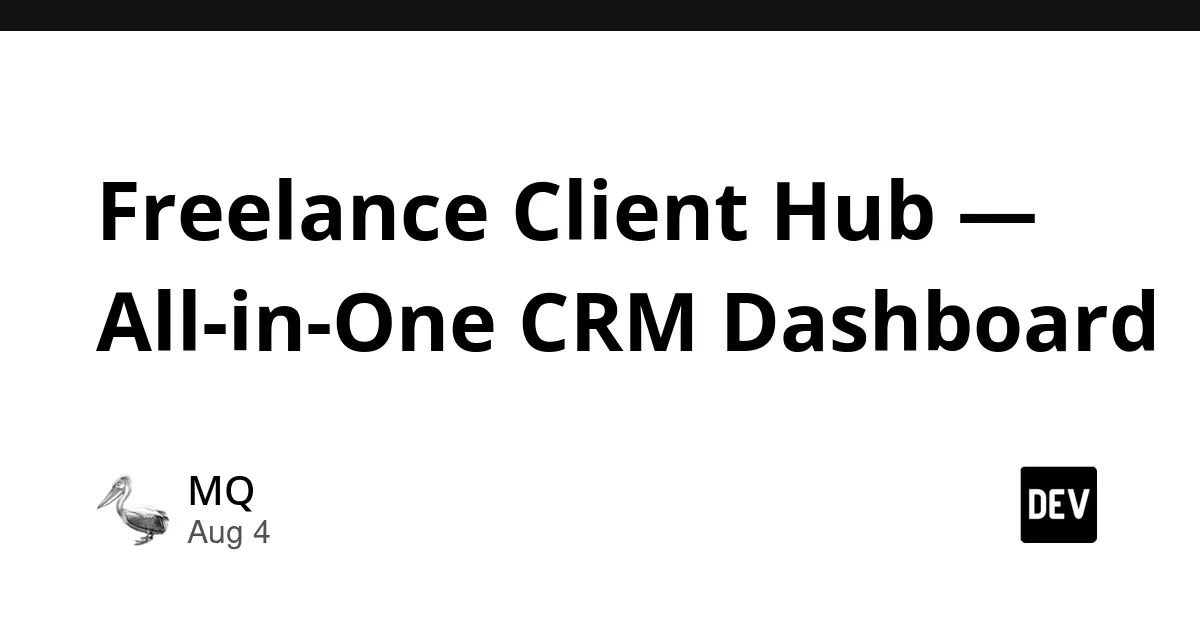 Selling a Freelance CRM Dashboard