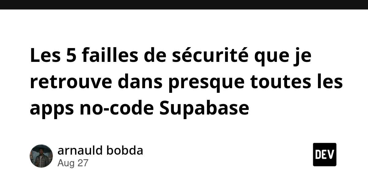 Supabase Security Auditing for No-Code Apps